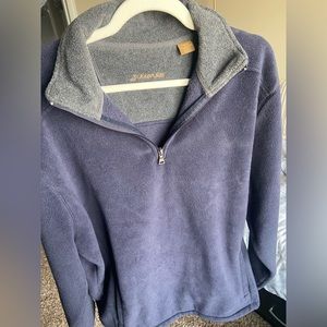 St. John’s Bay Men’s L Blue Quarter Zip Pullover with front pocket